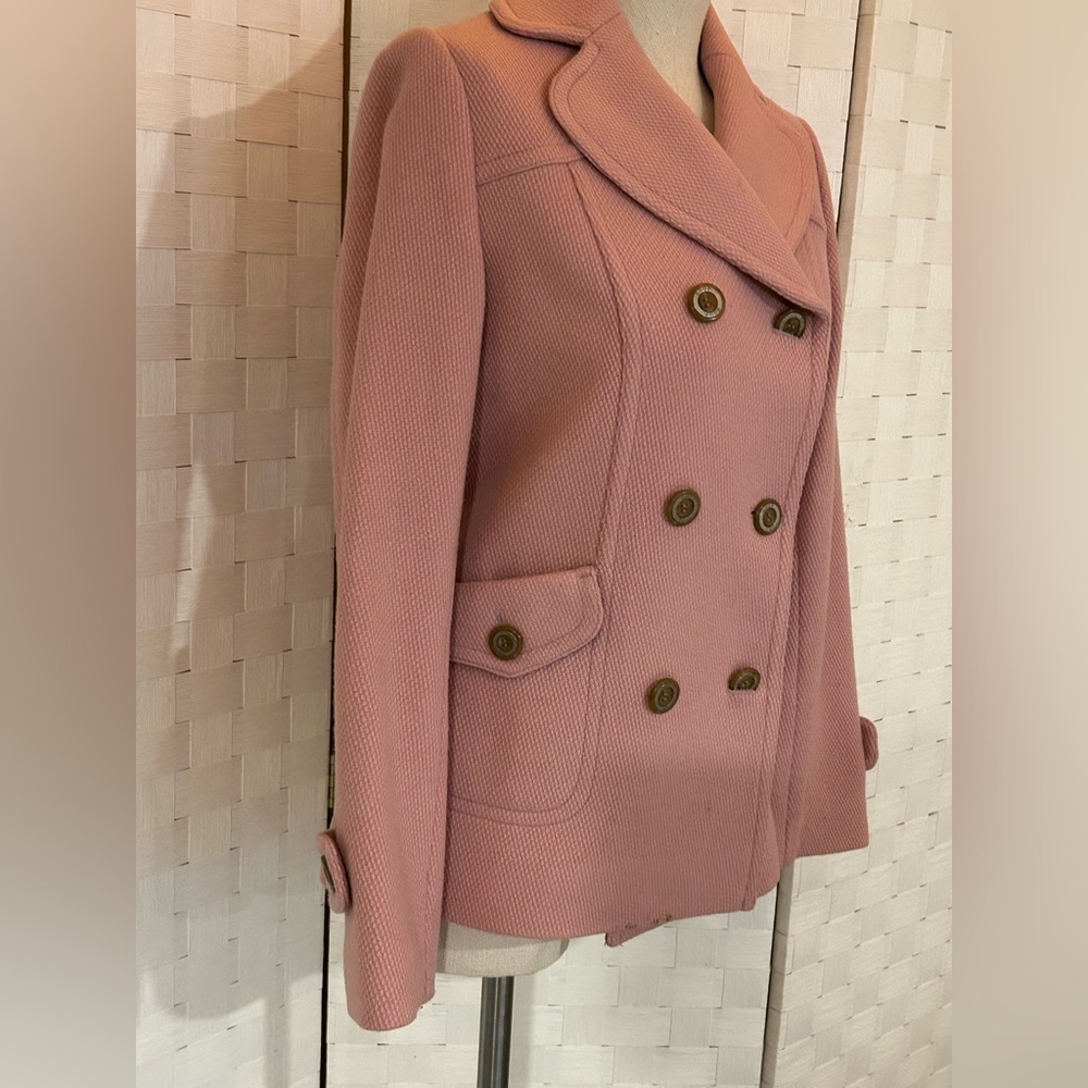 Elegant Pink Double Breasted Coat Blazer Jacket Size Small - Picture 7 of 12